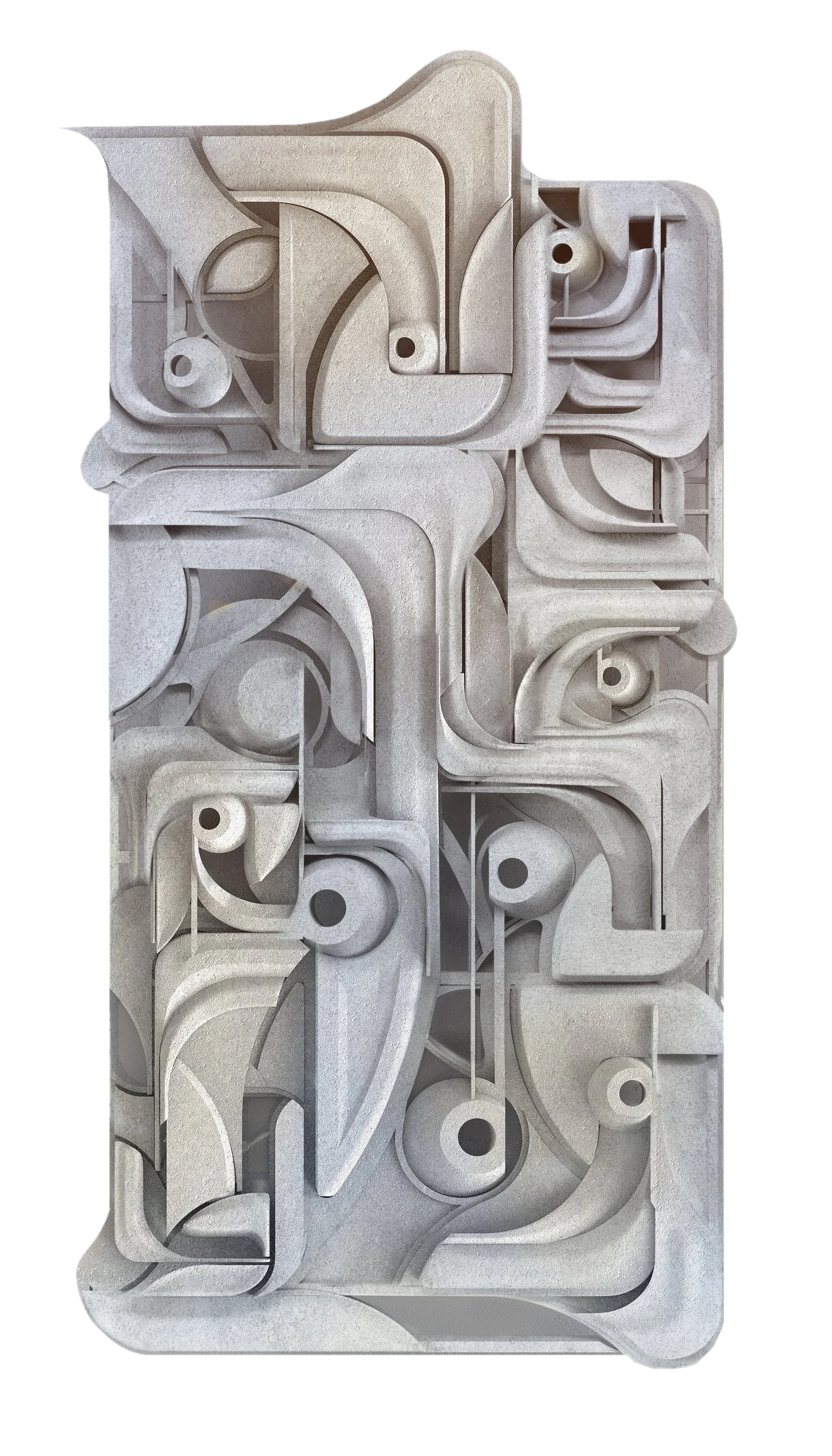 Re-assembled — 70 × 40 cm, front